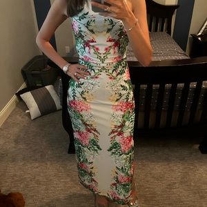 Light blue flower dress worn once